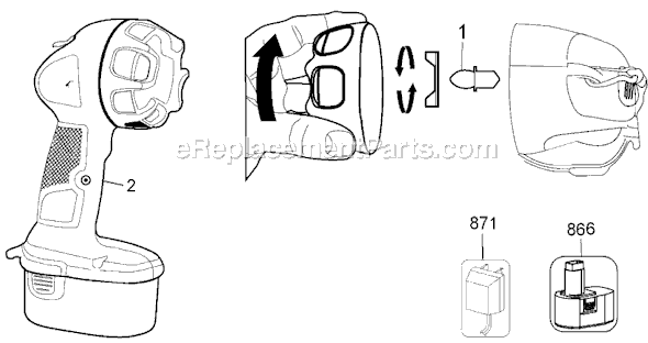 Page A Diagram and Parts List for FSL12 Type 1 Black and Decker Worklight & Flashlight